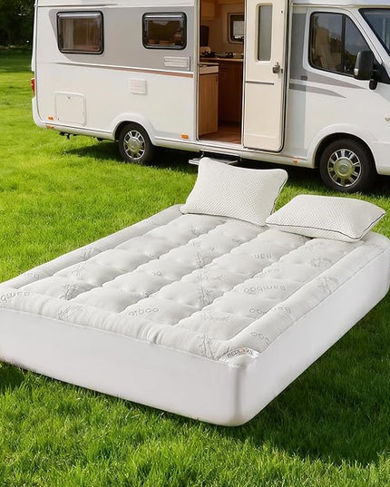 BEDLORE RV Queen Mattress Topper Viscose Derived from Bamboo,Pillow Top Mattress Pad with Stretchable Pockets for 6-18 inches Mattress, Soft Breathable Mattress Topper for Back Pain Relief