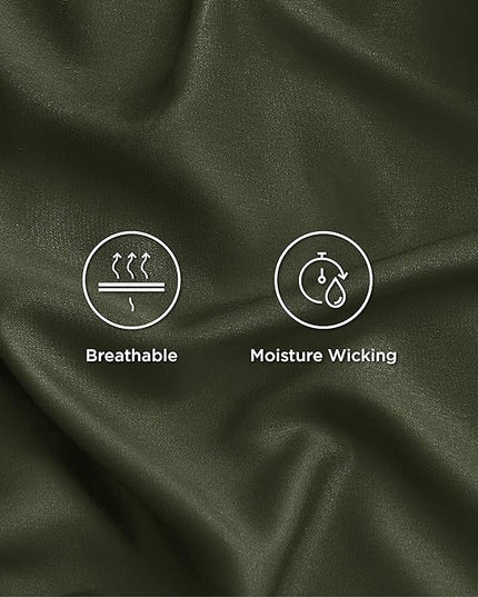 Bedsure Full Size Bed Sheets, Cooling Sheets, Rayon Derived from Bamboo, Breathable & Soft, Deep Pocket Up to 16 Inches, Hotel Luxury Silky Bedding for Hot Sleepers, Olive Green