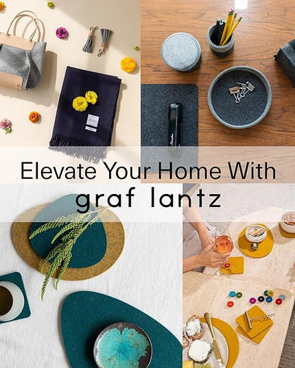 Graf Lantz - Bierfilzl Merino Wool Round Coasters Set of 4 - Noir (4" Circles) - Absorbs 30% of Weight - German Wool - Heat Resistant, Sustainable, & Reusable - Home Decor & Coffee Table Decor