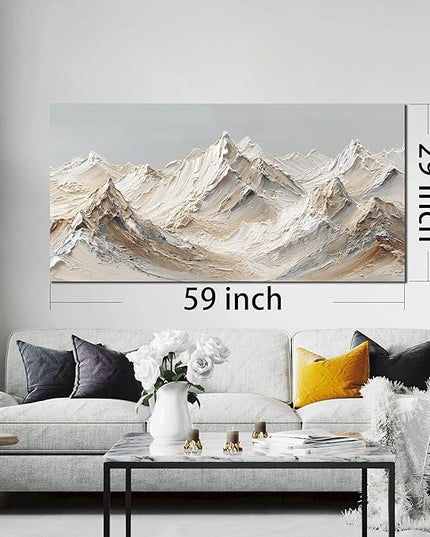 Grey Mountain Canvas Art Minimalist Wall Art Large Abstract Wall Decor Painting Nature Artwork for Living Room Bedroom Dining Room Office 29" x 59"