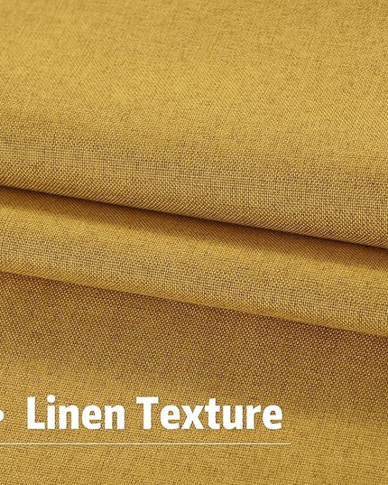 DUALIFE 96 Inch Long Blackout Curtains - Extra Wide Thermal Insulated Sun Block Out Bedroom Linen Curtains 8 ft Window Covering Back Tab Rod Pocket Drapes for Hall Living Room W84 x L96,2 Pcs, Yellow