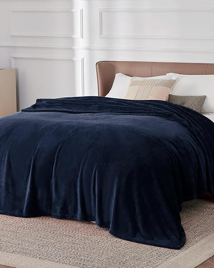 Bedsure GentleSoft Fleece Bed Blankets Full Size Navy - Soft Lightweight Plush Fuzzy Cozy Luxury Blanket Microfiber, 84x90 inches