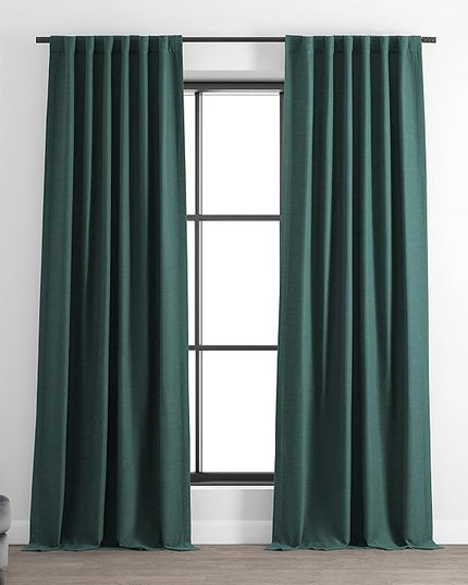 HPD Half Price Drapes Bellino Room Darkening Curtains 84 Inches Long Curtains for Bedroom & Living Room (1 Panel), 50W x 84L, Bayberry Teal