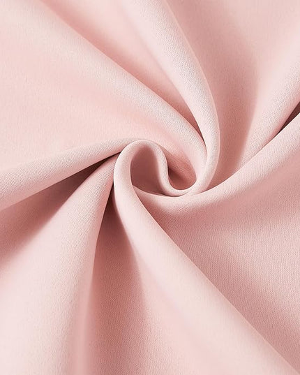 KEQIAOSUOCAI Pinch Pleated Pink Blackout Curtains Short 2 Panels Set 45 Inch Length for Small Windows, Sound & Light Reducing Room Darkening Drape for Bathroom Bedroom(Baby Pink, 2 Panels, W40 x L45)