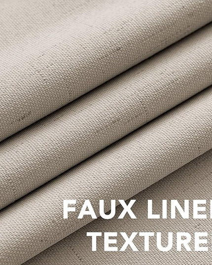 H.VERSAILTEX 100% Blackout Curtains for Bedroom Thermal Insulated Linen Textured Curtains Heat and Full Light Blocking Drapes Living Room Curtains 2 Panel Sets, 42x54 Inch, Cobblestone