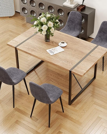 Dining Table Set for 4, Modern 55'' Wood Dining Table Set,Kitchen Table and Chairs Set of 4,Ideal for Kitchen Dining Room