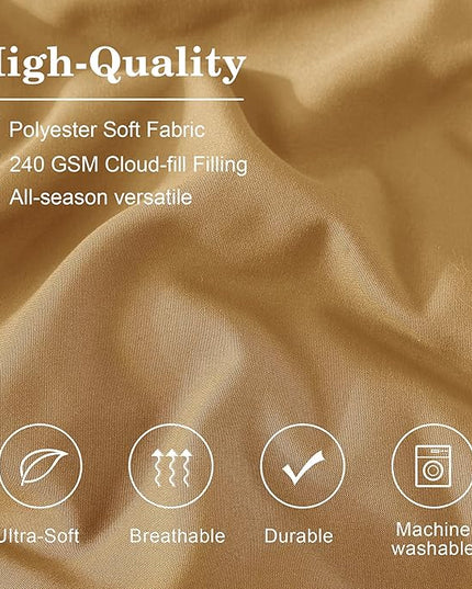 Monbix Queen Comforter Set - 7 Pieces Desert Yellow Bed in a Bag Queen Bedding Sets with Comforters, All Seasons Down Alternative Comforter Bed Set with Sheets, Pillowcases & Shams