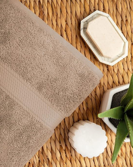 Superior Egyptian Cotton Pile 10 Piece Towel Set, Includes 2 Bath, 4 Hand, 4 Face Towels/Washcloths, Ultra Soft Luxury Towels, Thick Plush Essentials, Guest Bath, Spa, Hotel Bathroom, Latte