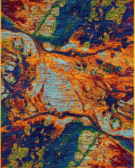 Rugs.com Calypso Collection Rug – 4' x 6' Multi Medium Rug Perfect for Entryways, Kitchens, Breakfast Nooks, Accent Pieces