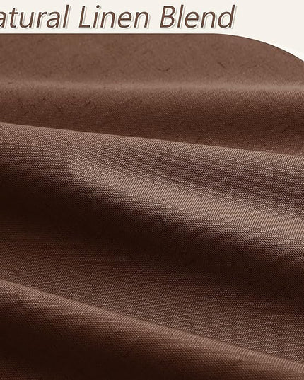 Guken Blackout Curtains 120 Inch Length 2 Panels Set for Living Room Bedroom Back Tab Thermal Insulated 100% Black Out Linen Drapes Room Darkening Window Curtains 120 Inches Long,Rustic Brown