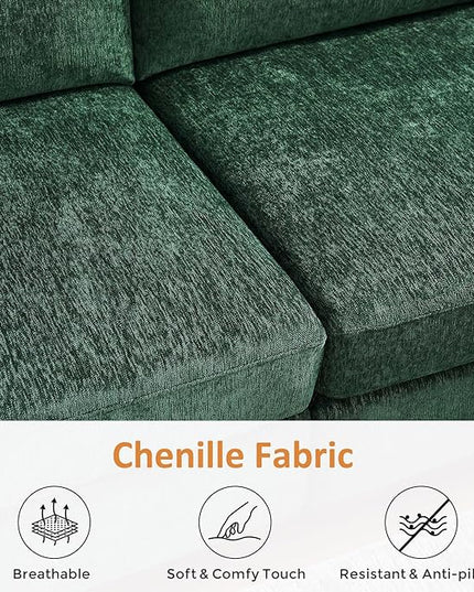 VANOMi Large Modular Sectional Sofa, Oversized Couch with Charging Station, Cloud Couch Deep Seat Sofa with Thick Cushion, Convertible Sectional Couches for Living Room Office Apartment