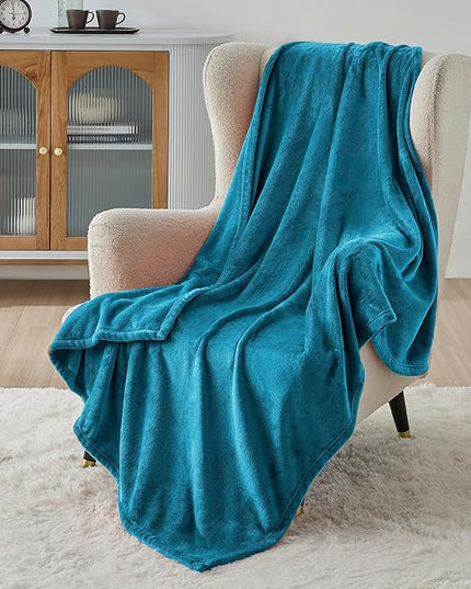 Bedsure Teal Blue Fleece Blanket 50x70 Blanket - 300GSM Soft Lightweight Plush Cozy Blankets for Bed, Sofa, Couch, Travel, Camping