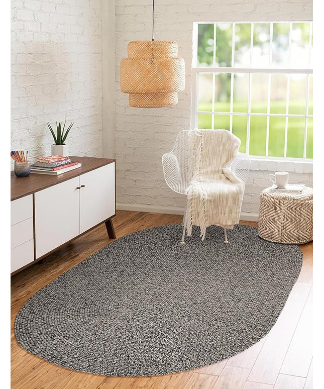 Seasons SE85 Fall Charcoal 10' x 13' Oval - Braided Area Rug, Home Decor, Floor Mat or Bedroom Rug - Easy Care, Ideal for High Traffic Areas in Hallway and Living Room - Made in USA