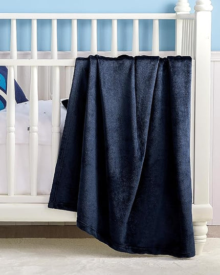 Bedsure GentleSoft Bedding Fleece Blanket for Girls and Boys - Soft Cozy Cute Small Throw Blankets for Travel, 43x55 Inches, Navy