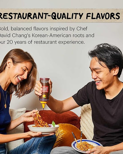 Momofuku Sweet & Savory Korean BBQ Sauce with Soy Sauce, Fresh Ginger, & Pear for Stir Fry, Barbecue, and Marinade; Galbi Style with Smoky, Savory-Sweet Flavor
