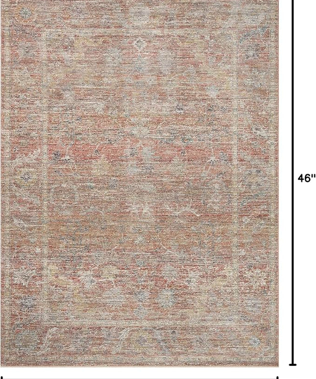 Loloi Magnolia Home by Joanna Gaines Millie Collection MIE-04 Sunset/Multi 2'-3" x 3'-10", .25" Pile Height, Accent Rug