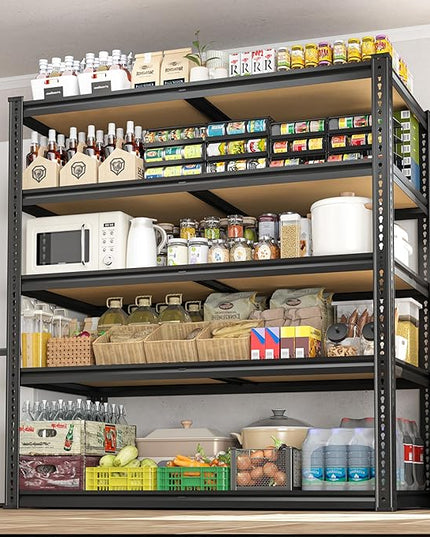 2300LBS Storage Shelves Heavy Duty 5 Tier Garage Storage Shelving, Adjustable Metal Shelving Unit Utility Rack Shelf for Warehouse, Pantry, Closet, 72" H x 40" W x 20" D, Black,2PCS