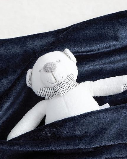 Bedsure GentleSoft Bedding Fleece Blanket for Girls and Boys - Soft Cozy Cute Small Throw Blankets for Travel, 43x55 Inches, Navy