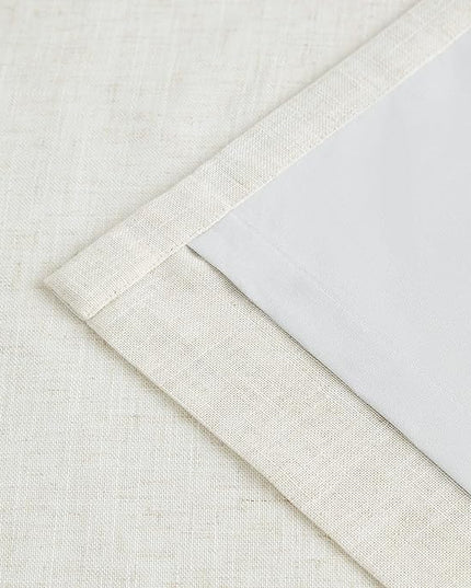 Vision Home Natural Pinch Pleated Full Blackout Curtains Linen Blended Room Darkening Window Curtains 108 inch for Living Room Bedroom Thermal Insulated Pinch Pleat Drapes with Hooks 40" Wx108 Lx2