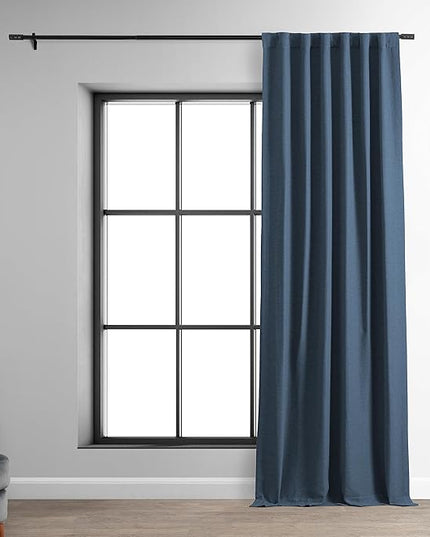 HPD Half Price Drapes Bellino Room Darkening Curtains 84 Inches Long Curtains for Bedroom & Living Room (1 Panel), 50W x 84L, Wild Blue