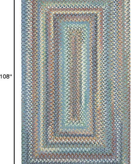 Capel American Heritage Legacy Blue 7' 0" X 9' 0" Concentric Rectangle Braided Rug