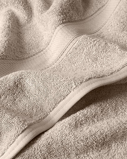 Superior Egyptian Cotton Pile 6 Piece Towel Set, Includes 2 Bath, 2 Hand, 2 Face Towels/Washcloths, Ultra Soft Luxury Towels, Thick Plush Essentials, Guest Bath, Spa, Hotel Bathroom, Stone