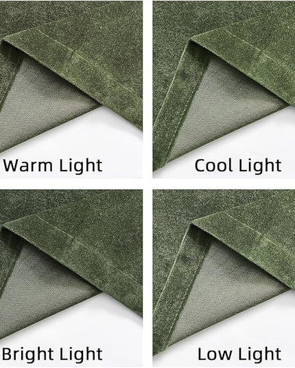 Joydeco Customized Velvet Curtains for Bedroom & Living Room, Heavy Duty Luxury Thermal Insulated Olive Green Velvet Curtains Rod Pocket 1 Panel, Custom Size