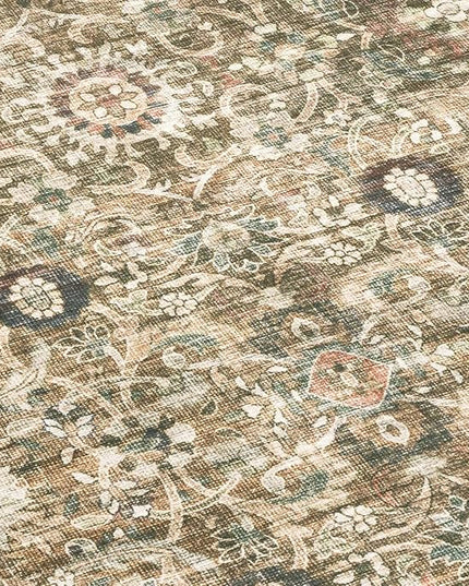 ReaLife Rugs Machine Washable Area Rug - Living Room Bedroom Bathroom Kitchen Entryway Office - Padded Low Pile Stain Resistant Premium - Boho Farmhouse Vintage - Dua - Brown Gray Beige 5' x 7'