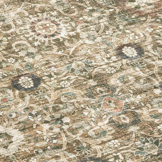 ReaLife Rugs Machine Washable Area Rug - Living Room Bedroom Bathroom Kitchen Entryway Office - Padded Low Pile Stain Resistant Premium - Boho Farmhouse Vintage - Dua - Brown Gray Beige 2'6" x 8'