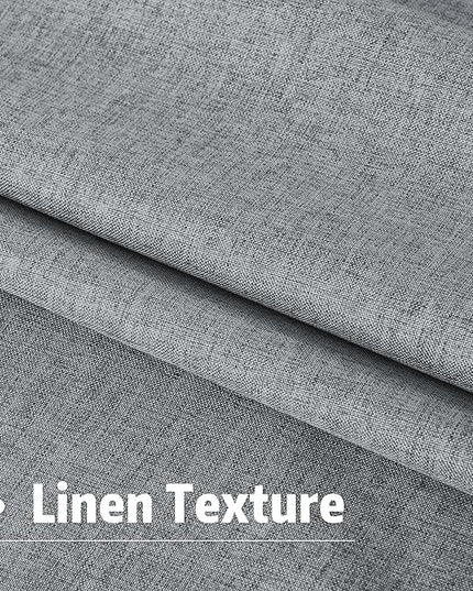 DUALIFE Grey 102 Inch Length Curtains, 100% Blackout Curtains 84 Inch Extra Wide for Bedroom Thermal Insulated Noise Cancelling Pleated Heading Tape Ring Back Tab Kids Boho Drapes 2 Panel Set 84x102