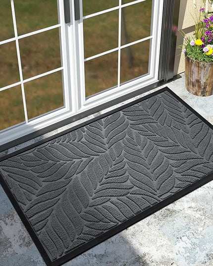 Yimobra 47x32 Large Door Mat Outdoor Indoor, All-Season Waterproof Door Mat Outside Entrance, All-Weather Non-Slip Outside Doormat for Garage Patio Entryway, Grey