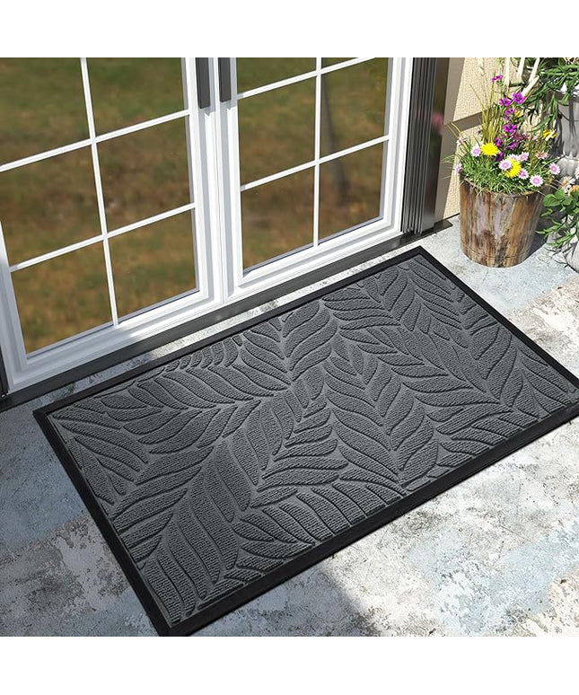 Yimobra 47x32 Large Door Mat Outdoor Indoor, All-Season Waterproof Door Mat Outside Entrance, All-Weather Non-Slip Outside Doormat for Garage Patio Entryway, Grey