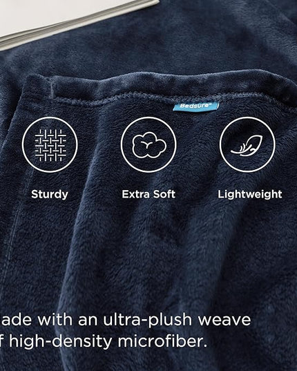 Bedsure GentleSoft Navy Blue Throw Blanket for Couch - 300GSM Soft Cozy Fleece Blankets for Home Decor Gifts, 50x60 Inches