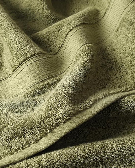 Superior Egyptian Cotton Pile 6 Piece Towel Set, Includes 2 Bath, 2 Hand, 2 Face Towels/Washcloths, Ultra Soft Luxury Towels, Thick Plush Essentials, Guest Bath, Spa, Hotel Bathroom, Forest Green