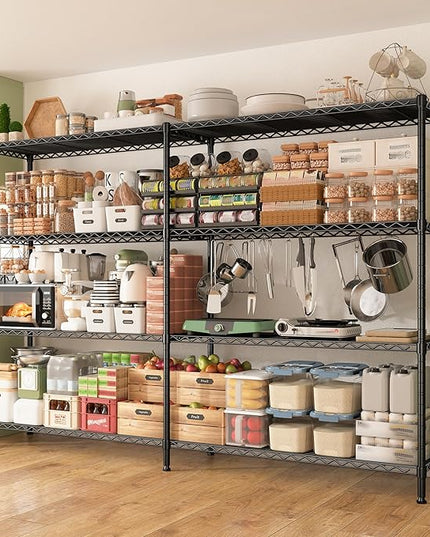 REIBII 70"W Metal Shelving, Storage Shelves 4-tier Wire Shelving Unit Load 1240LBS Metal Shelves for Storage Adjustable Shelving Rack for Pantry Kitchen Commercial school Garage 70"W*15.8"D*62.9"H