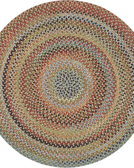 Capel American Heritage Olive Tan 8' 0" Round Braided Rug