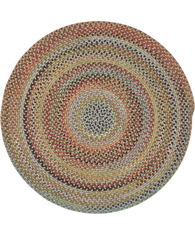 Capel American Heritage Olive Tan 7' 0" Round Braided Rug