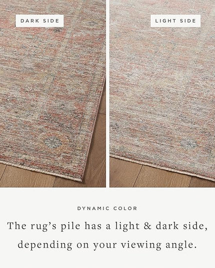 Loloi Magnolia Home by Joanna Gaines Millie Collection MIE-04 Sunset/Multi 7'-10" x 7'-10", .25" Pile Height, Round Area Rug