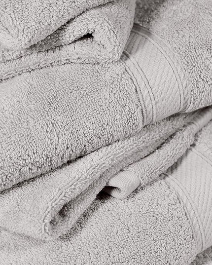 Superior Egyptian Cotton Pile 6 Piece Towel Set, Includes 2 Bath, 2 Hand, 2 Face Towels/Washcloths, Ultra Soft Luxury Towels, Thick Plush Essentials, Guest Bath, Spa, Hotel Bathroom, Silver