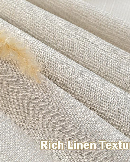 MYSKY HOME Beige Blackout Curtains 90 inches Long Natural Pinch Pleated Curtains for Living Room Bedroom 100% Room Darkening Black Out Window Drapes with Hooks Back Tab, 40" Wide per Panel, 2 Pieces