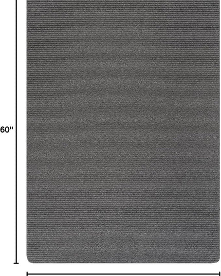 Beverly Rug Non-Slip Modern Rug 3x5 Solid Traditional Rubber Backing Machine Washable Soft Thin Indoor Area Rugs for Living Room Stain Resistant Non Shedding Casual Carpet (3 x 5 Gray)