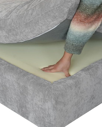 WJShome 160" Cloud Couch Sectional for Living Room, Down Filled Modular Sectional Sofa,4 Seater Convertible Couch, Sofa Covers Washable&Replaceable,Gray