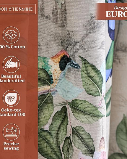 Maison d' Hermine Curtains for Living Room 100% Cotton 96 inch Length Two Panels Light Filtering Curtains for Bedroom Windows with Rod and Loop Pockets Drapes (Solstice Beige, 50" W x 96" L)