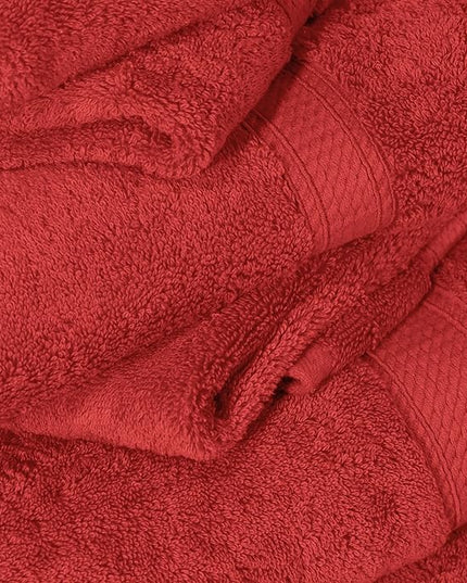 Superior Egyptian Cotton Pile 6 Piece Towel Set, Includes 2 Bath, 2 Hand, 2 Face Towels/Washcloths, Ultra Soft Luxury Towels, Thick Plush Essentials, Guest Bath, Spa, Hotel Bathroom, Red
