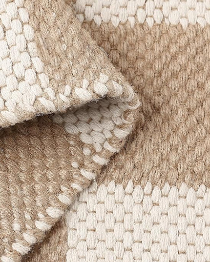 REDEARTH · Jute Cotton Area Rug - 2'x6' Rectangular Rug, Sustainable Handwoven, Non-Shedding, Soft & Durable – Reversible, Neutral Tones for Home Décor in Living Room, Dining Room, Bedroom, Set of 2