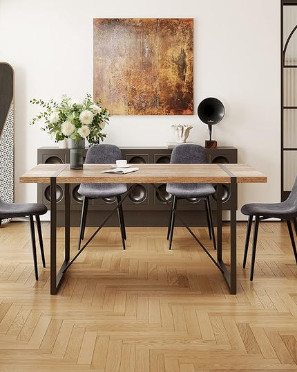 Dining Table Set for 4, Modern 55'' Wood Dining Table Set,Kitchen Table and Chairs Set of 4,Ideal for Kitchen Dining Room