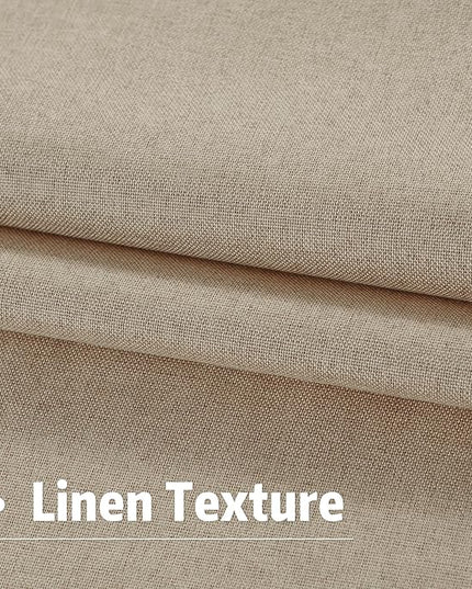 DUALIFE Taupe 102 Inch Length Curtains, 100% Blackout Curtains 84 Inch Extra Wide for Bedroom Thermal Insulated Noise Cancelling Pleated Heading Tape Ring Back Tab Kids Boho Drapes 2 Panel Set 84x102
