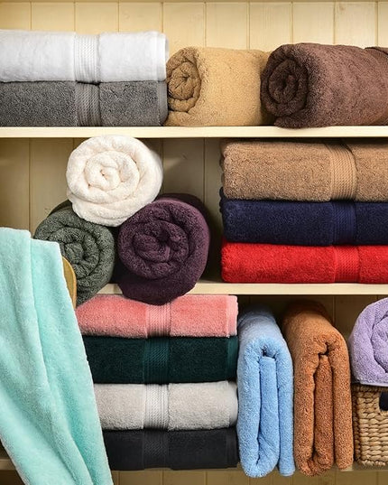 Superior Egyptian Cotton Pile Face Towel/Washcloth Set of 6, Ultra Soft Luxury Towels, Thick Plush Essentials, Absorbent Heavyweight, Guest Bath, Hotel, Spa, Home Bathroom, Shower Basics, Rust