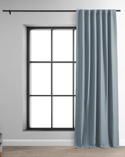HPD Half Price Drapes Bellino Room Darkening Curtains 96 Inches Long Curtains for Bedroom & Living Room (1 Panel), 50W x 96L, Gulf Blue