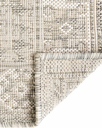 Rugs.com Outdoor Aztec Collection Rug – 10' x 14' Light Gray Flatweave Rug Perfect for Living Rooms, Large Dining Rooms, Open Floorplans